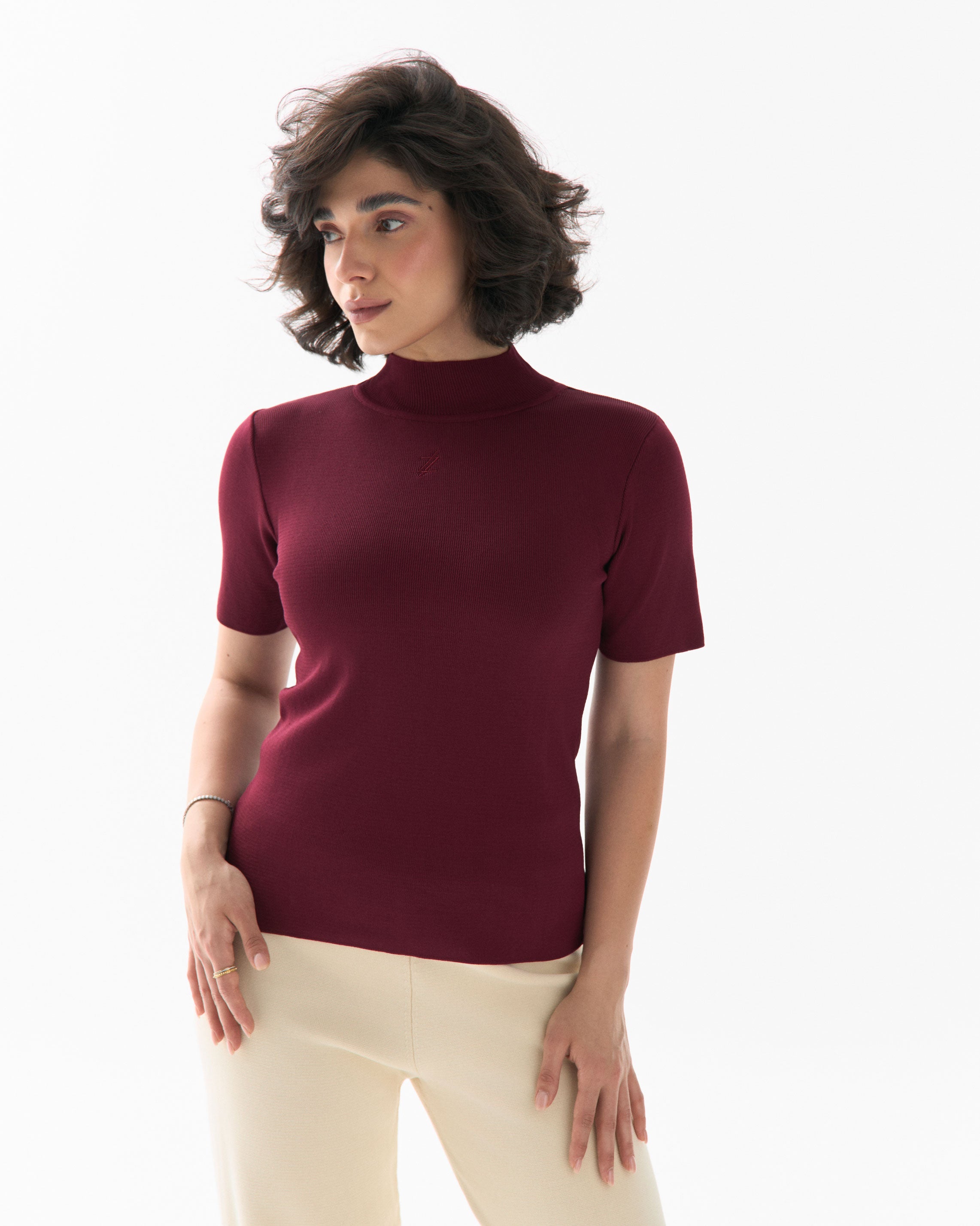 High Neck Burgundy