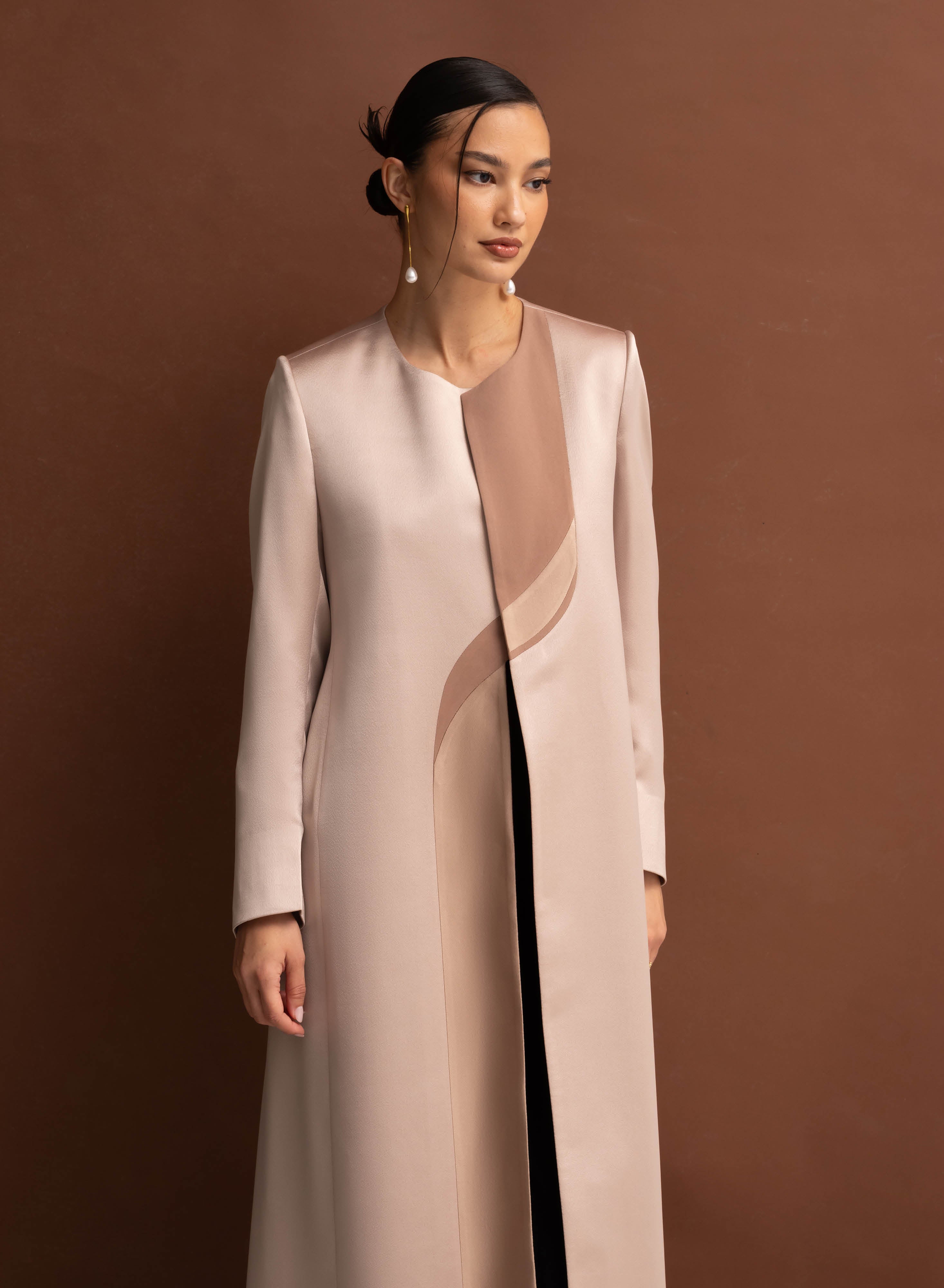Waves Abaya - Beige