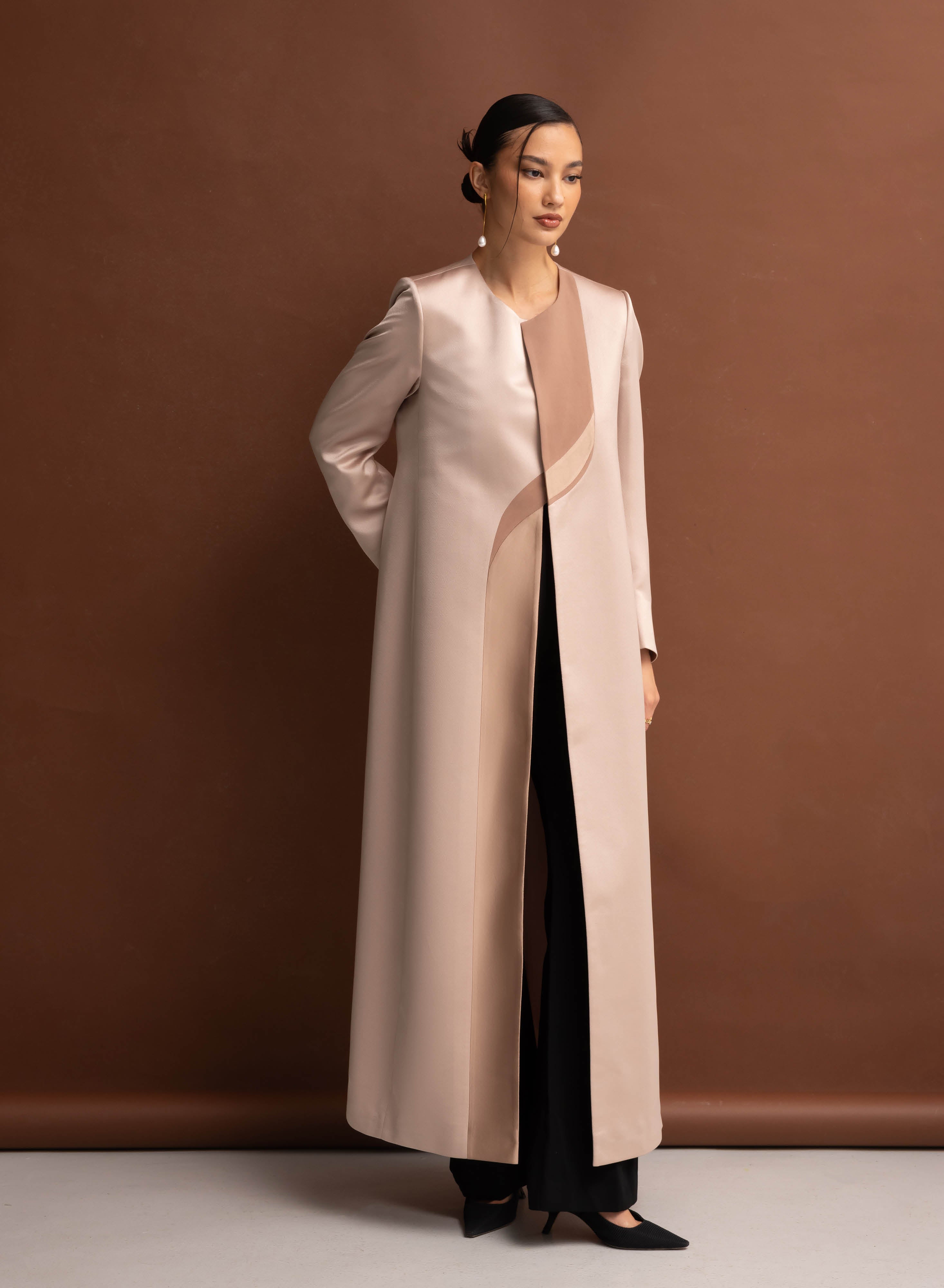 Waves Abaya - Beige
