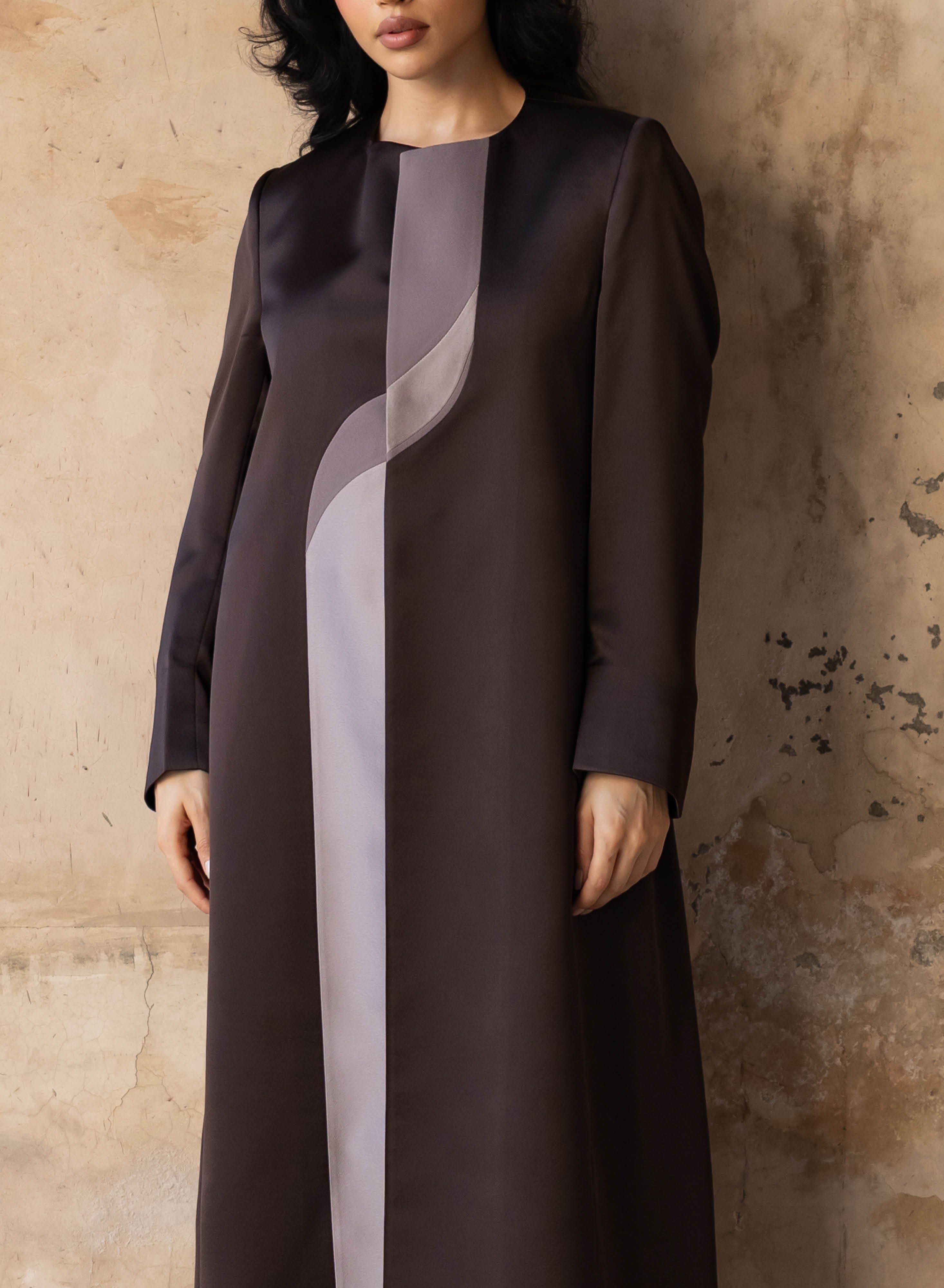 Waves Abaya - Brown