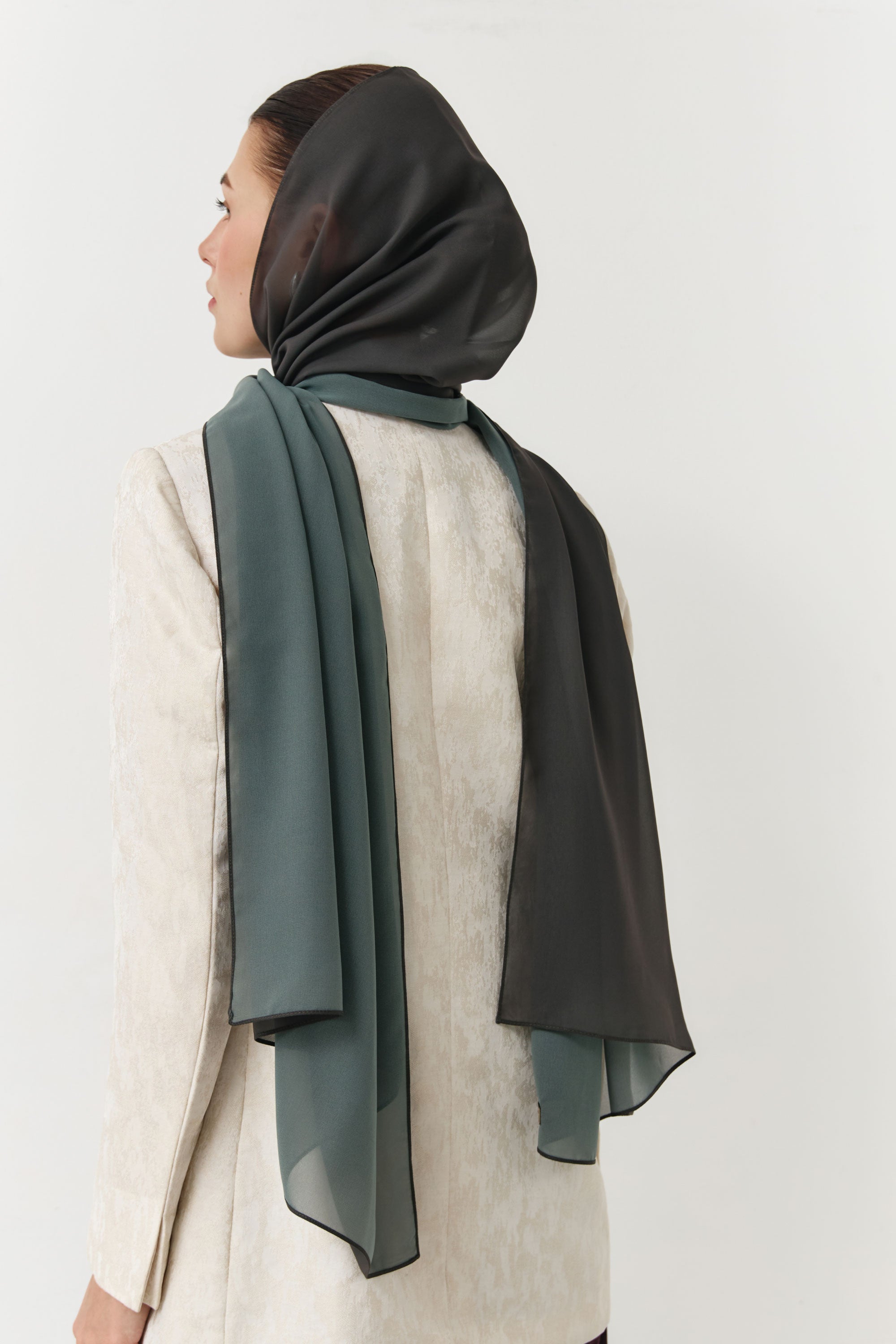 Two Tone Hijab  - Earth